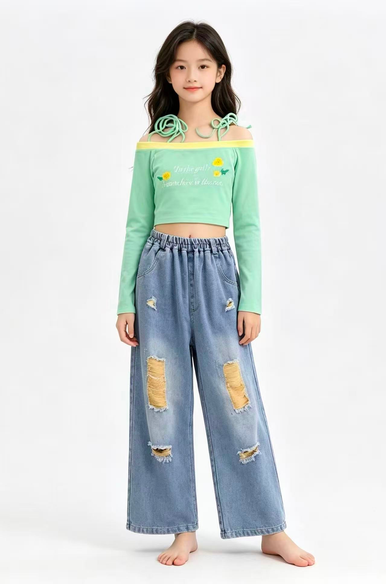 Fresh Bloom Denim Set