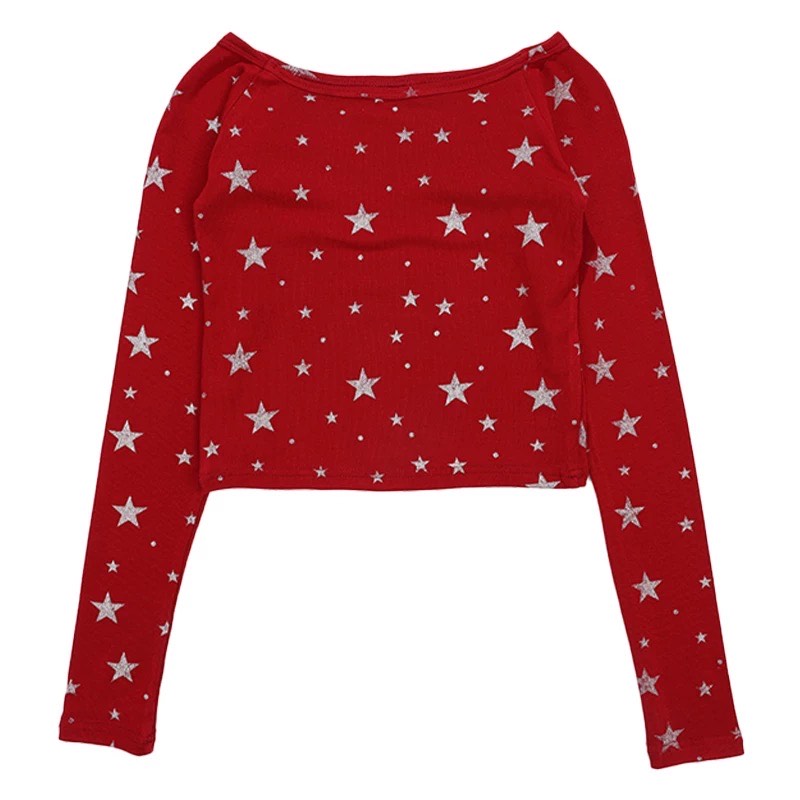 Red Star Crop Top