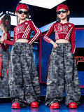 Red Crop & Camo Cargo Two-Piece